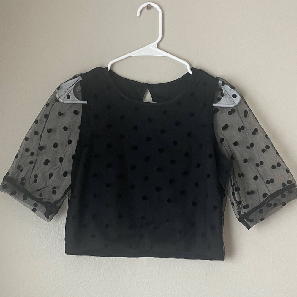 Elegant Sheer Polka Dot Top